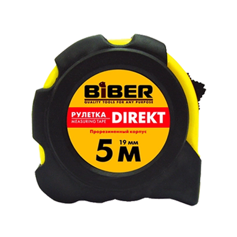 Рулетка Biber Direkt обрезиненный корпус 5м/19мм